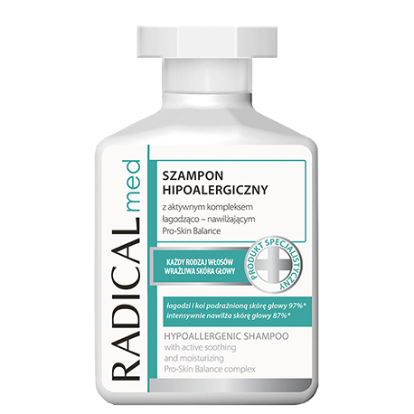 RADICAL MED Łagodny szampon hipoalergiczny polecany dla osób z łuszczycą 300ml