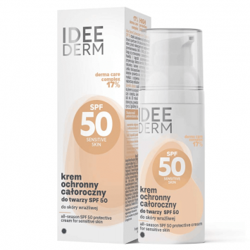 IDEE DERM Całoroczny krem ochronny SPF 50 do skóry wrażliwej, 50 ml